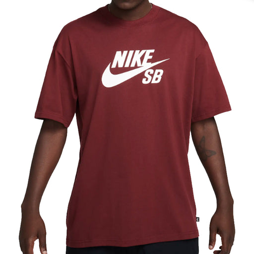 Nike SB Logo T-Shirt - Burgundy/White CV7539-619 | Underground Skate Shop