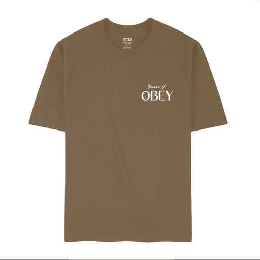 Obey House of Obey T-Shirt - Silt Brown Front