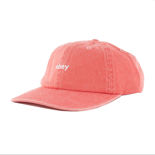 Obey Pigment Lowercase 6 Panel - Coral | Underground Skate Shop