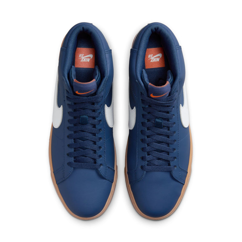Nike SB Blazer Mid Orange Label ISO - Navy Leather/Gum FJ1680-400 | Underground Skate Shop