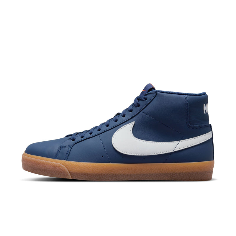 Nike SB Blazer Mid Orange Label ISO - Navy Leather/Gum FJ1680-400 | Underground Skate Shop