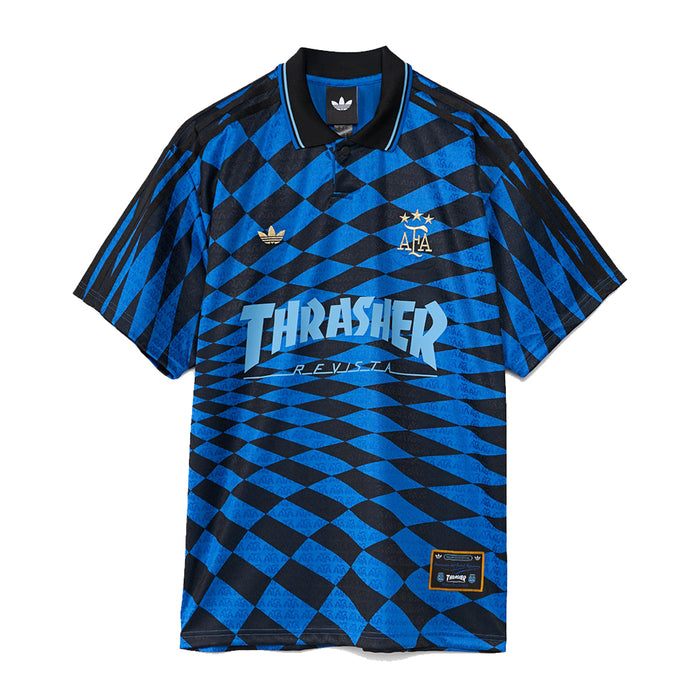 Adidas X Thrasher X Argentina Football Association Jersey - Black/Blue Front