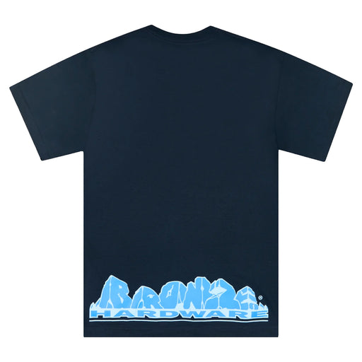 Bronze Rock Hard T-Shirt - Navy Back