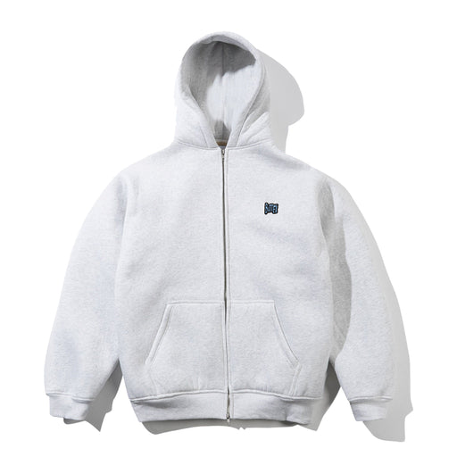 Butter Goods Pile Lined Zip-Up Hoodie - Ash Grey Front