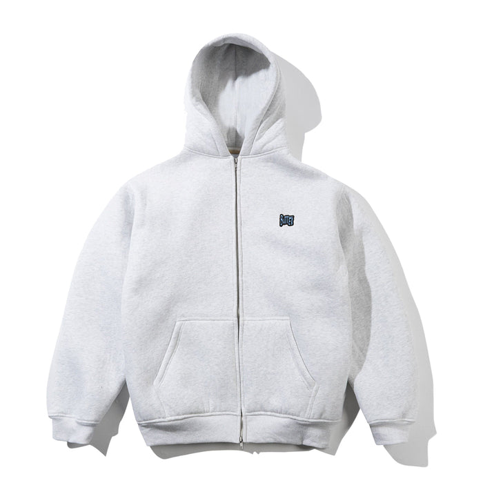 Butter Goods Pile Lined Zip-Up Hoodie - Ash Grey Front
