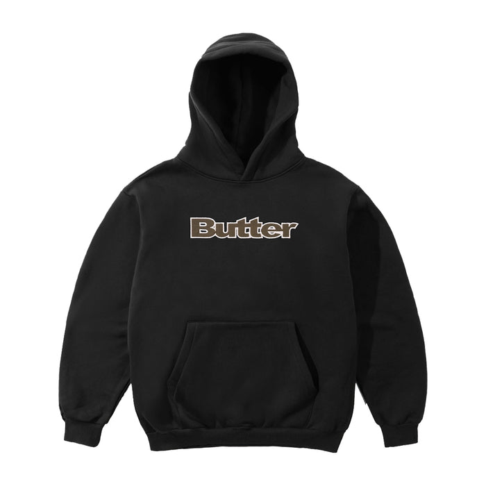 Butter Goods Ripstop Applique Logo Hoodie - Black