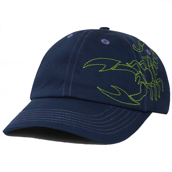 Butter Goods Scorpion 6 Panel Cap - Navy Front