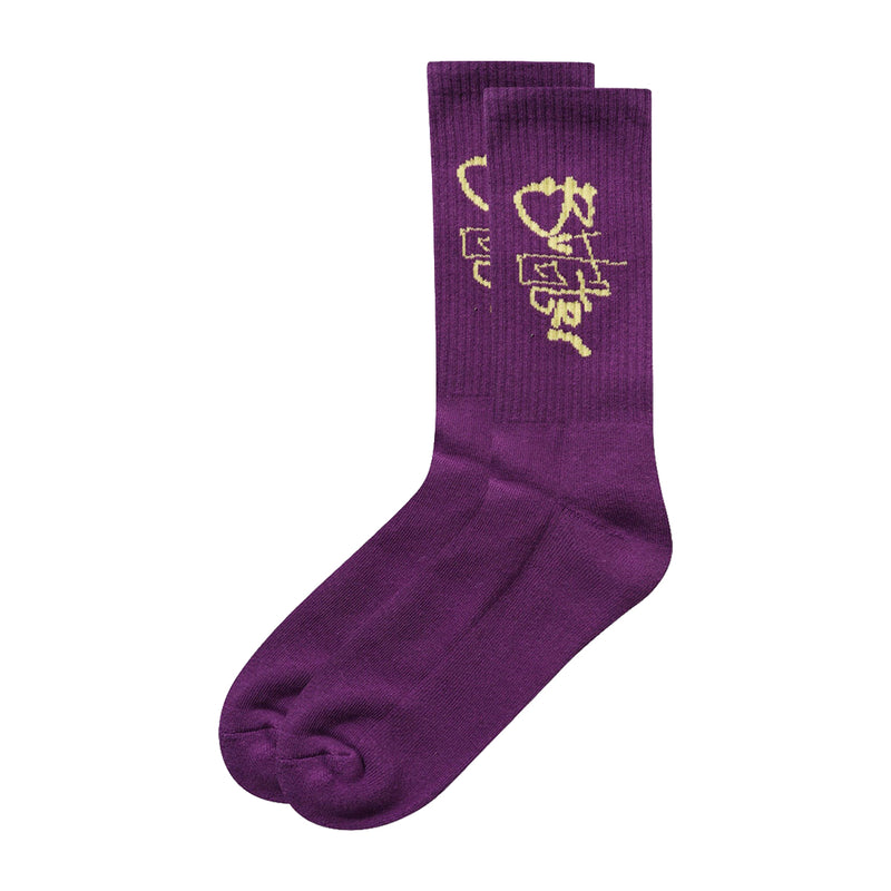 Butter Goods Scribble Socks - Plum