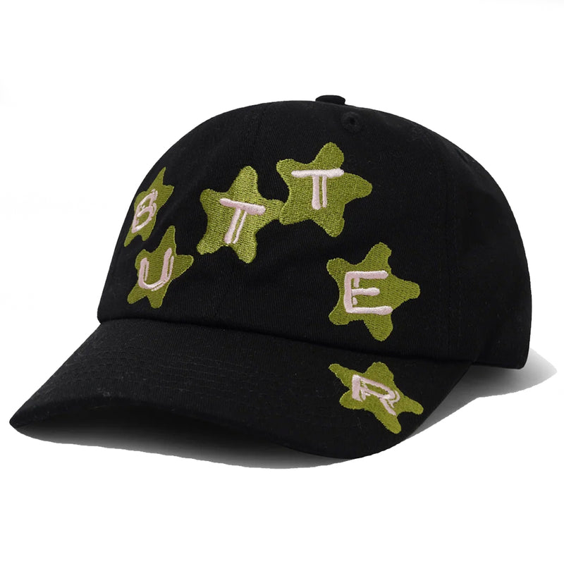 Butter Goods Stars 6 Panel Cap - Black Front