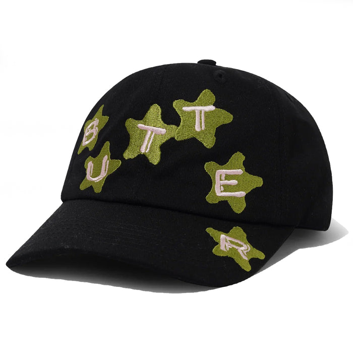 Butter Goods Stars 6 Panel Cap - Black Front