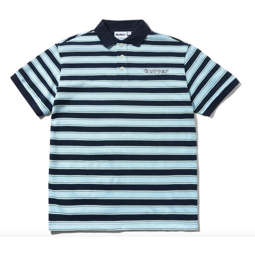 Butter Goods Witness Stripe Polo - Navy/Blue