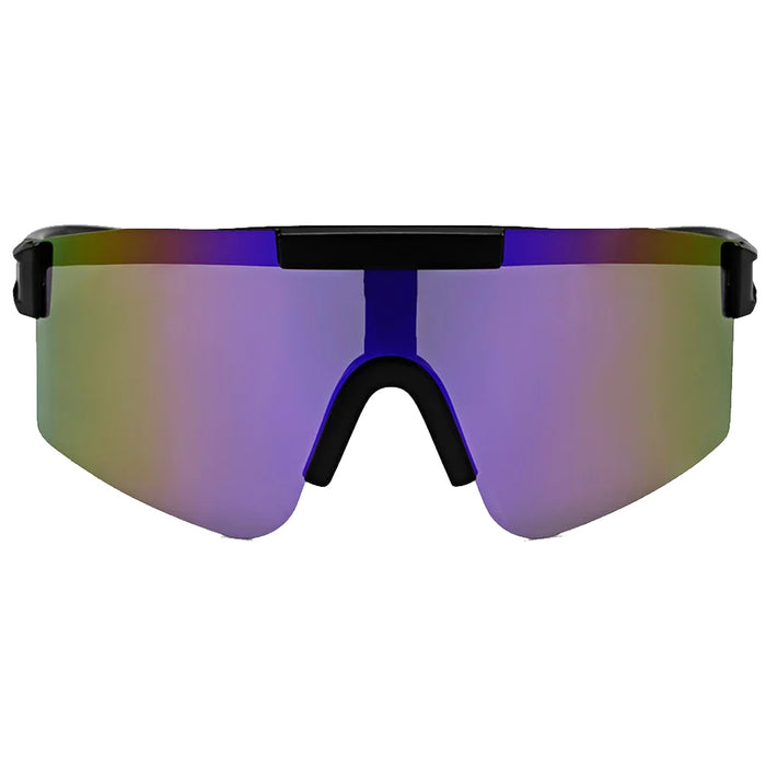 CHPO Luca Sunglasses - Black/Purple Mirror Front