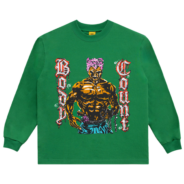 Carpet Company Body Count Longsleeve T-Shirt - Green Front