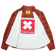 Carpet Company Plaid Denim Button Up - Brown Open
