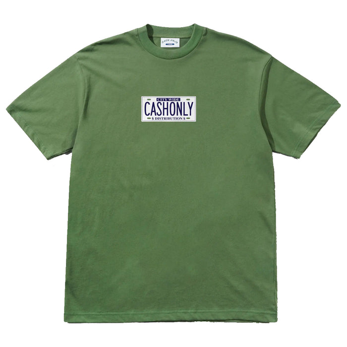 Cash Only License Plate T-Shirt - Green