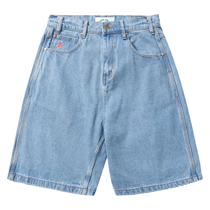 Cash Only Logo Denim Short - Washed Indigo Front