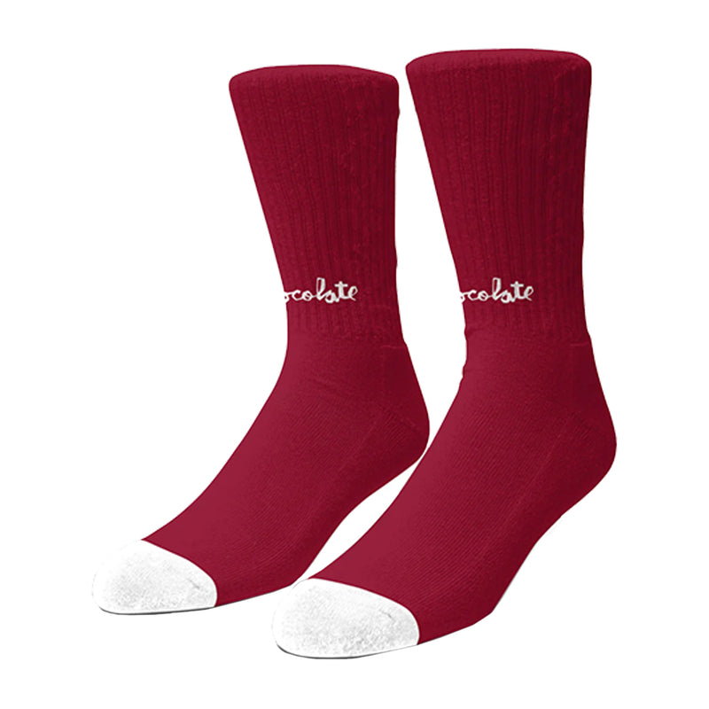 Chocolate Lost Chunk Socks - Red