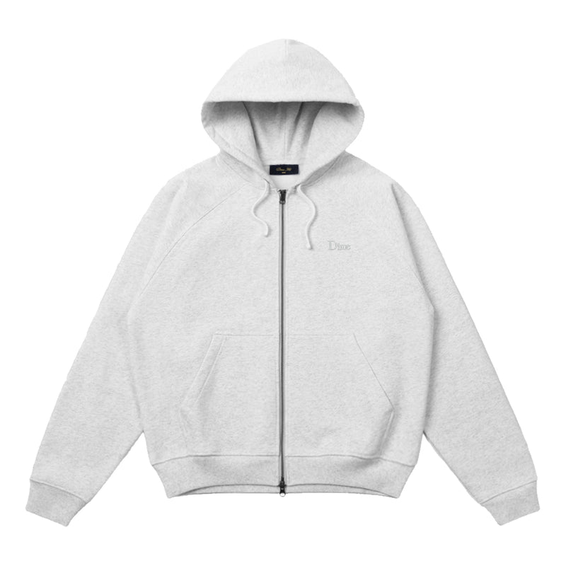 Dime Classic Small Logo Zip Hoodie - Ash Front
