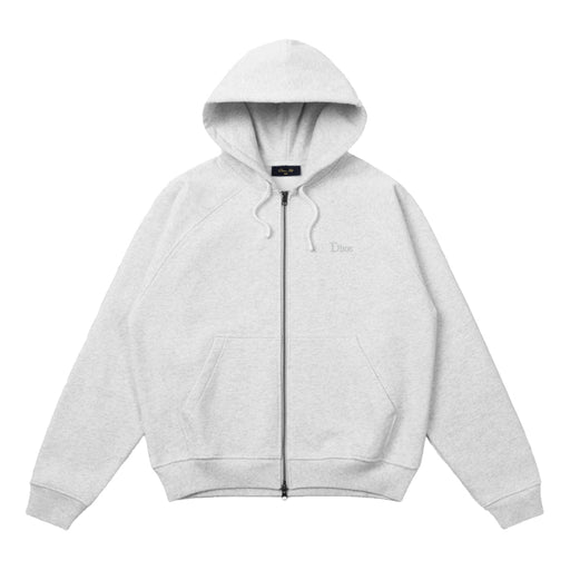 Dime Classic Small Logo Zip Hoodie - Ash Front