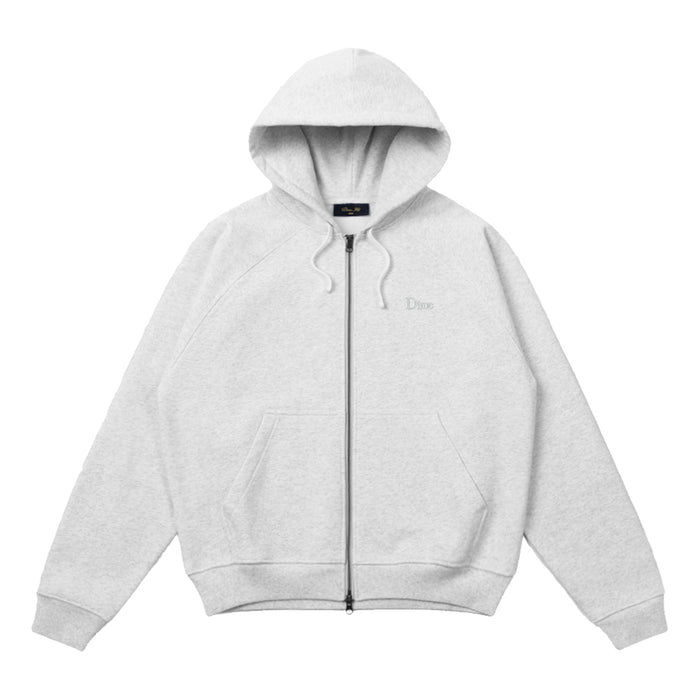 Dime Classic Small Logo Zip Hoodie - Ash Front
