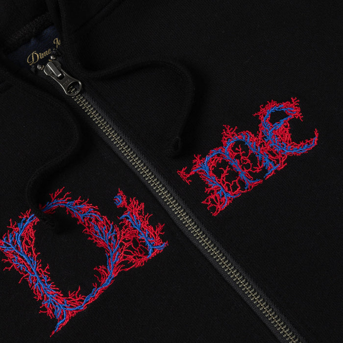 Dime Classic Veins Zip Hoodie - Black Detail