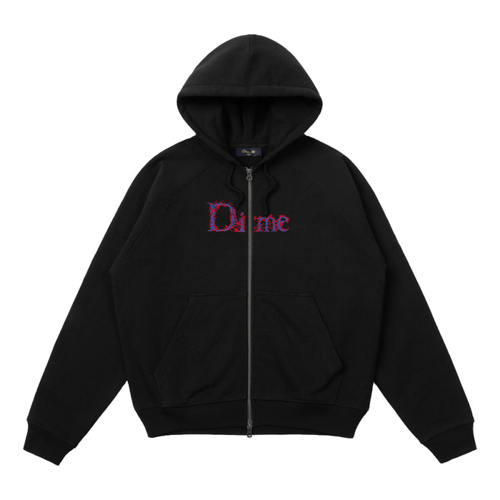 Dime Classic Veins Zip Hoodie - Black Front