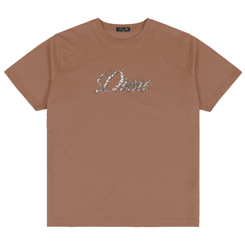 Dime Cursive Smashed T-Shirt - Brown