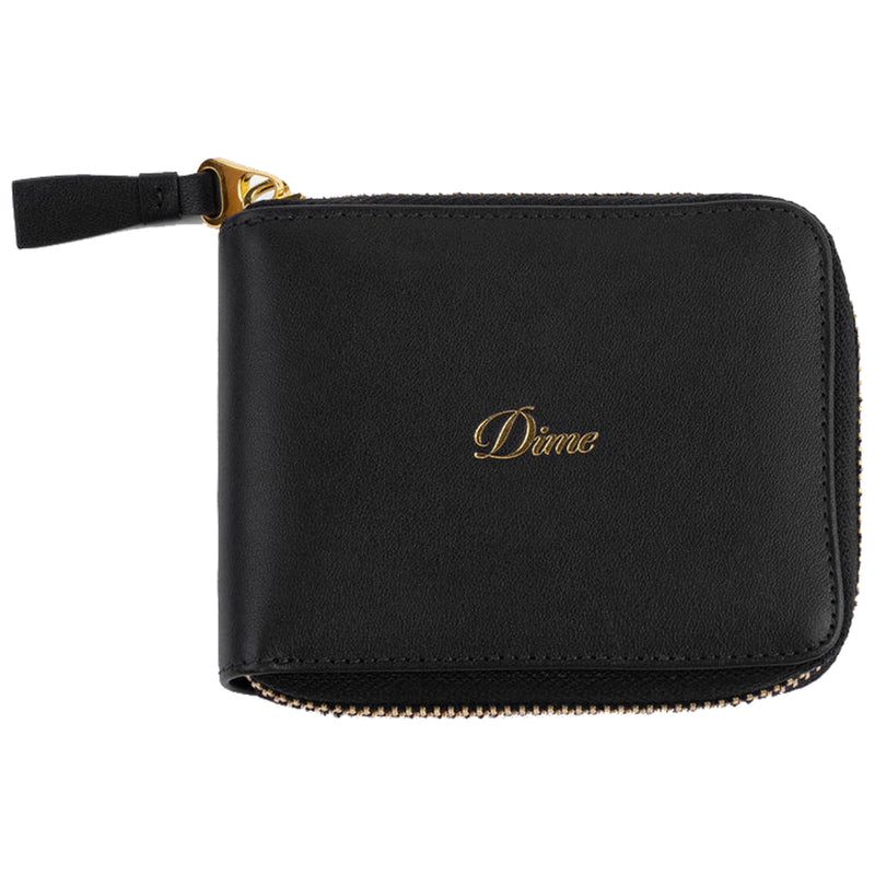 Dime Cursive Zip Wallet - Black