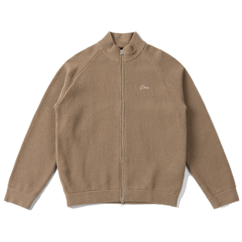 Dime Knitted Pique Zip Sweater - Camel