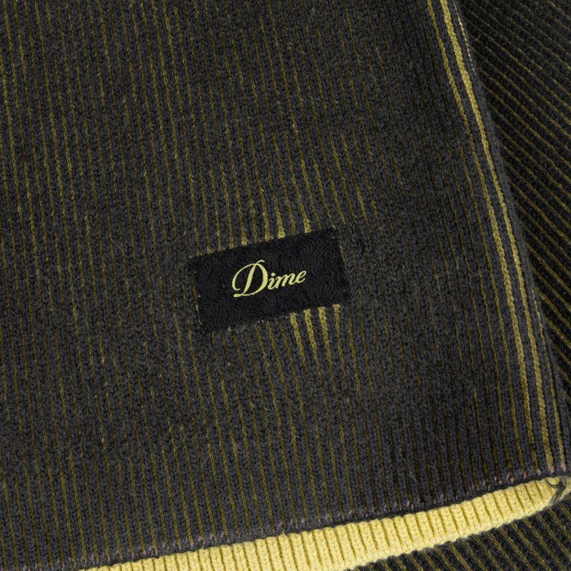 Dime Printed Rib Knit Sweater - Black/Yellow Detail