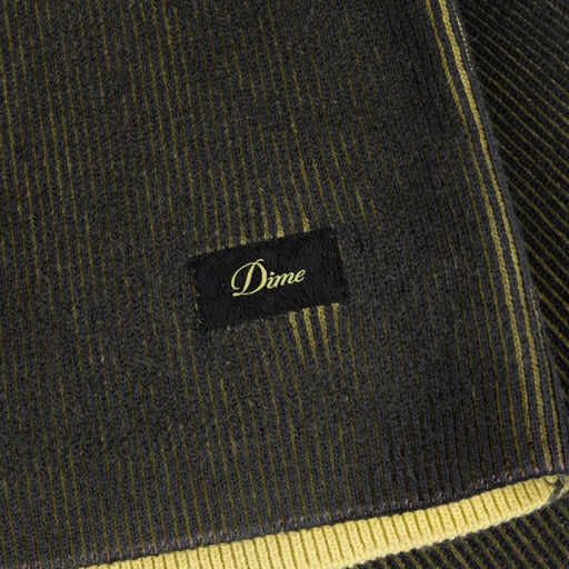 Dime Printed Rib Knit Sweater - Black/Yellow Detail