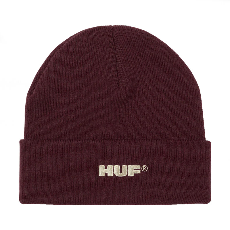 HUF All Caps Cuff Beanie - Burgundy