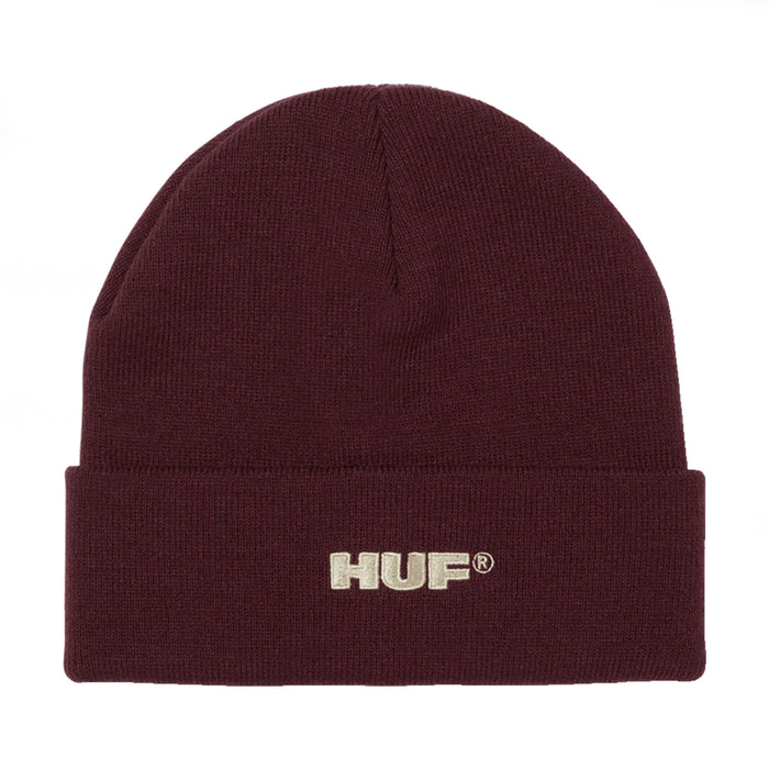 HUF All Caps Cuff Beanie - Burgundy