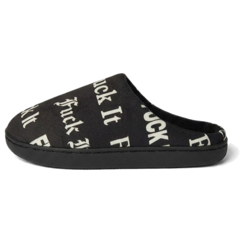 HUF Fuck It Polar Fleece Slipper - Black Left