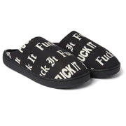 HUF Fuck It Polar Fleece Slipper - Black Lifestyle