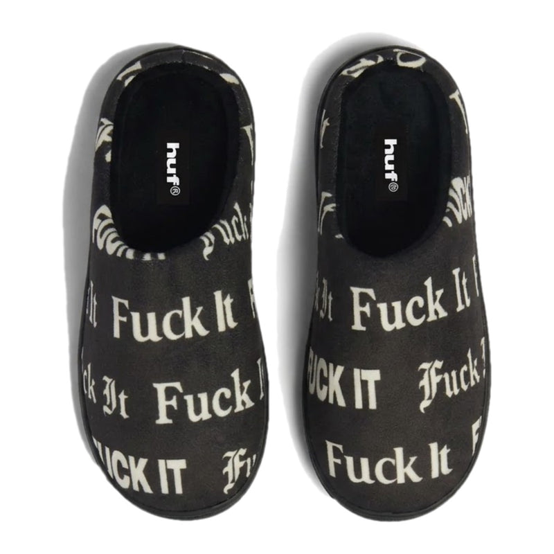 HUF Fuck It Polar Fleece Slipper - Black Top