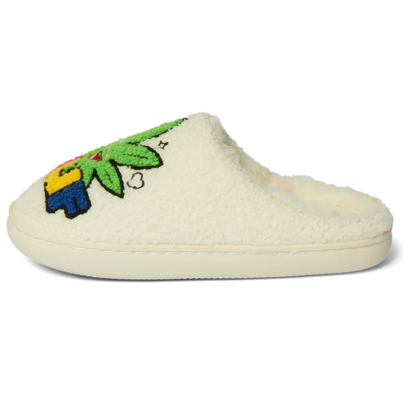 HUF Kawaii Buddy Fuzzy Slipper - Natural Left