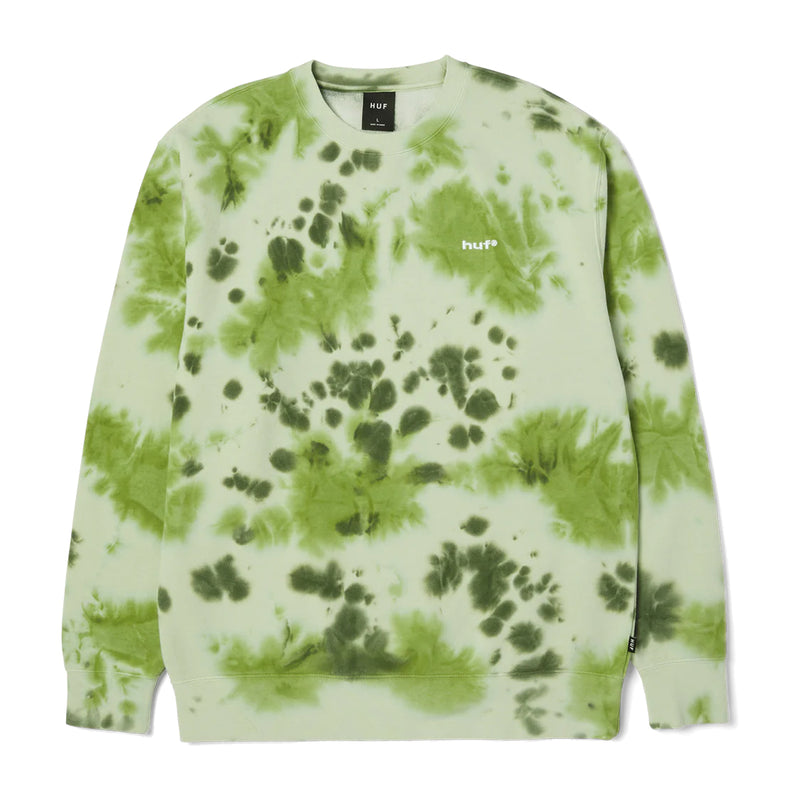 HUF Tie Dye 89 Logo Crewneck - Green Front