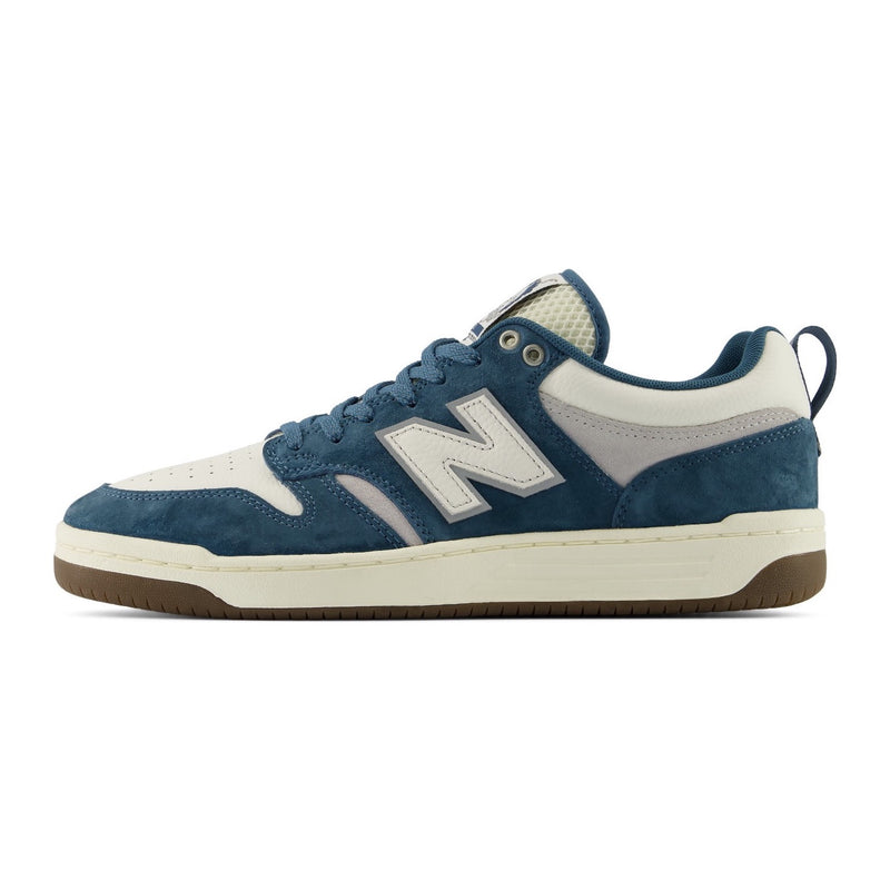 New Balance Numeric 480 Focus Skateshop in Blue/White, alternate left side view