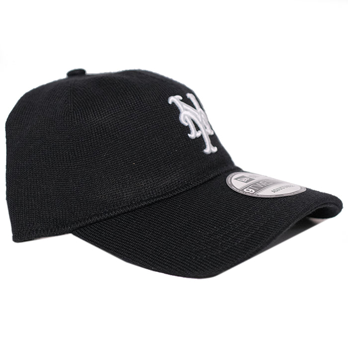 New Era NY Mets Merino Wool 9Twenty Strap Back - Black 3/4