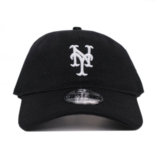 New Era NY Mets Merino Wool 9Twenty Strap Back - Black Front