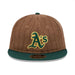 New Era Oakland A's Wool Pinstripe 9Fifty Strap Back - Brown/Green Front