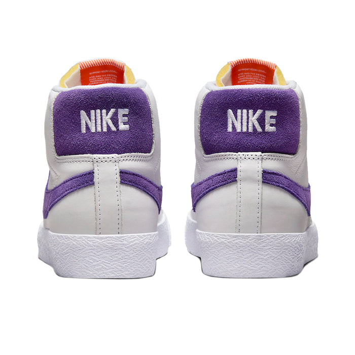 Nike SB Blazer Mid Orange Label ISO - White Leather/Court Purple DZ4949-100 | Underground Skate Shop