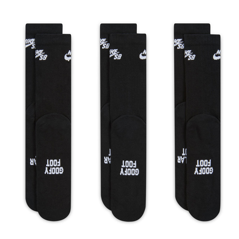 Nike SB Everyday Elevated 6-Pack Socks - Black | Underground Skateshop