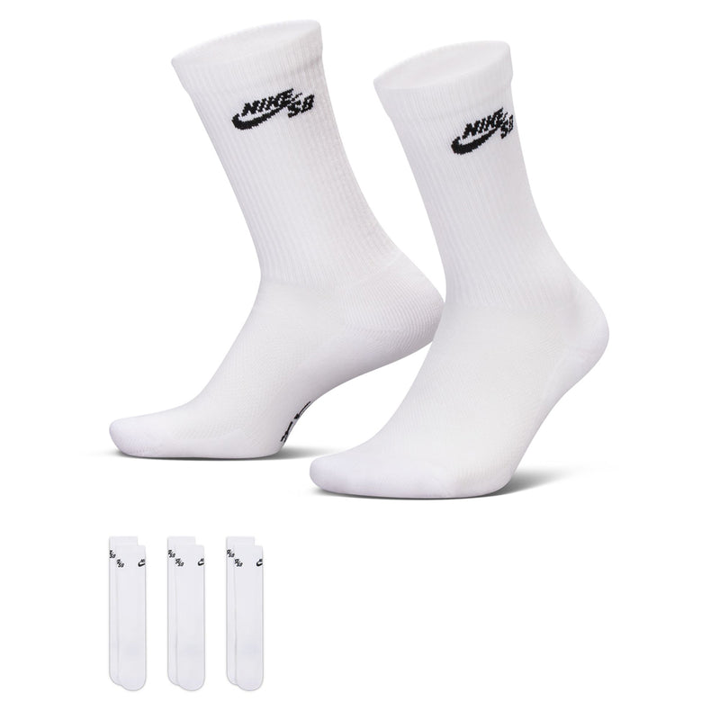 Nike SB Everyday Elevated 3-Pack Socks - White | Underground Skateshop