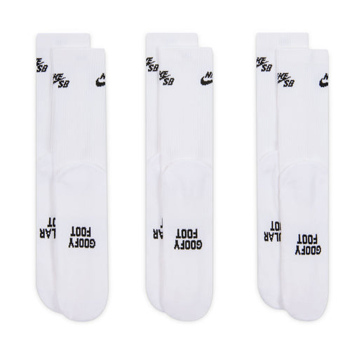 Nike SB Everyday Elevated 3-Pack Socks - White | Underground Skateshop
