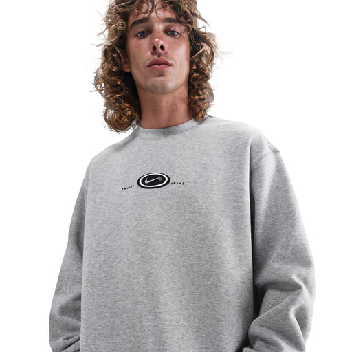 Nike SB Koston Fleece Crew Neck - Heather Grey Detail