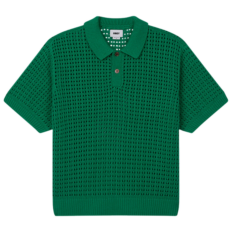 Obey Kody Woven Polo Shirt - Green Front