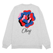 Obey Paper Rose Crewneck - Heather Back