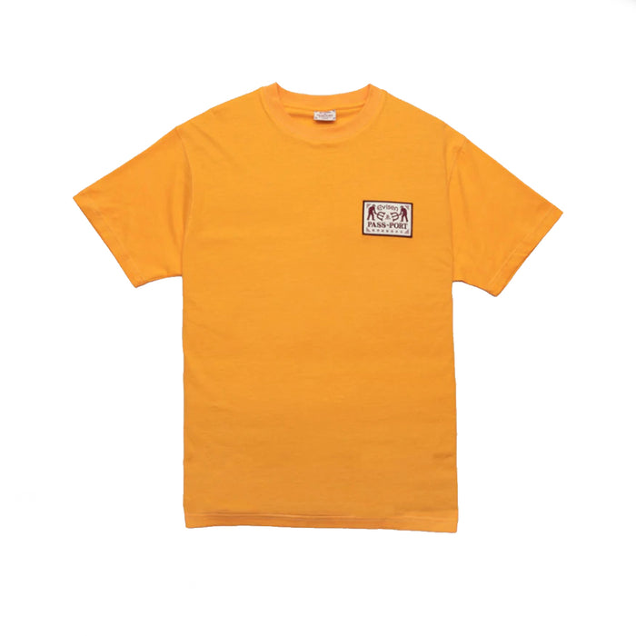 Passport x Evisen Logo Lock Up T-Shirt - Orange Sherbet | Underground Skate Shop
